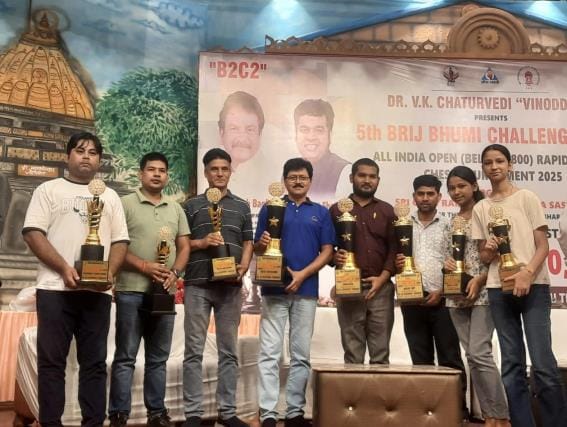 Eight players from the city won prizes in the Brijbhoomi Chess Competition
