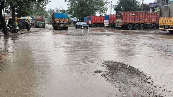 The streets were filled with water due to heavy rain, people did not come out of their houses