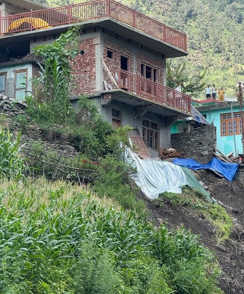 Landslide in Bhulhan village threatens 50 houses