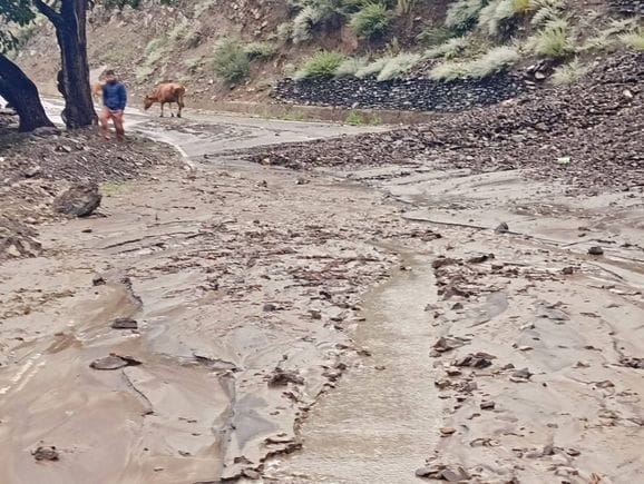 Farmers suffer huge losses due to flood in Khannatu drain, apple crop destroyed