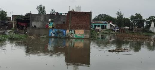Flood water on roads, traffic problems