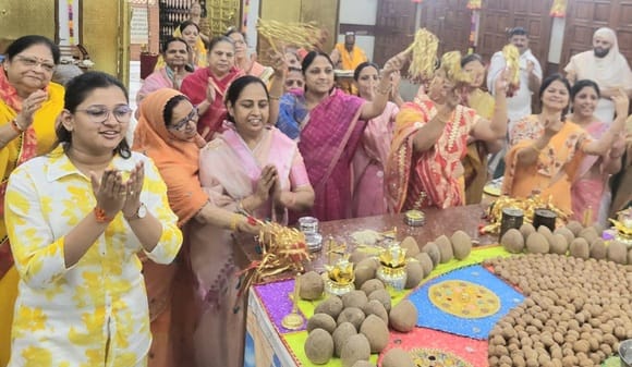 People of Jain community gathered for Lord Shantinath worship