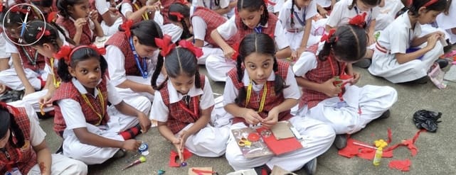 Attractive Rakhis made from waste material