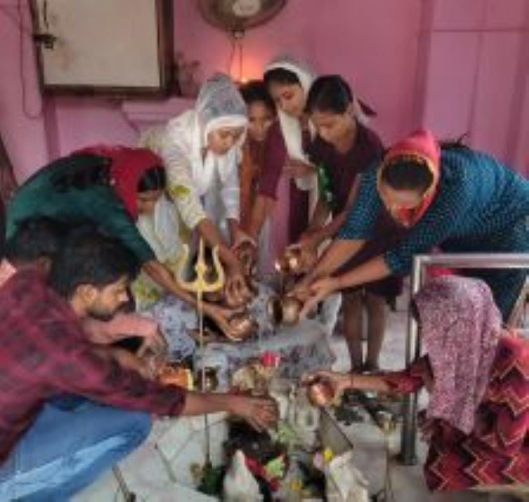 After offering water, sought blessings of happiness and prosperity