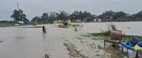 Ganga is crossing the danger mark and moving towards high flood