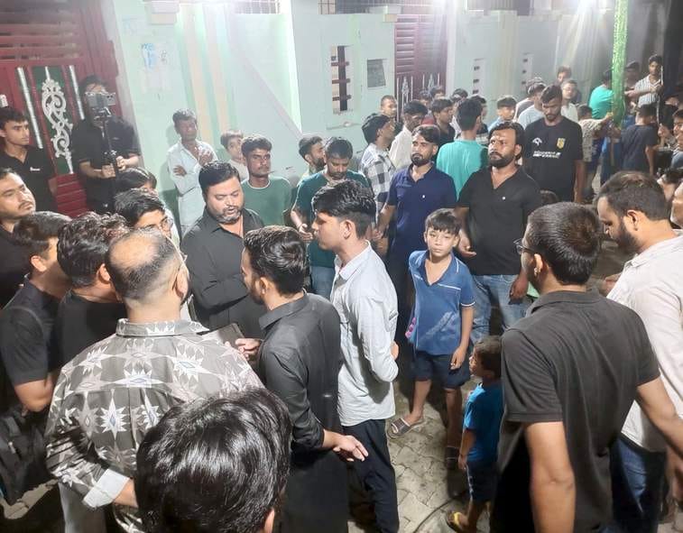 After the majlis, the procession of Alam Mubarak was taken out