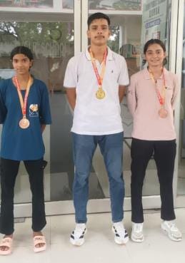 Prabhal, Pragya and Ananya won medals in Taekwondo competition