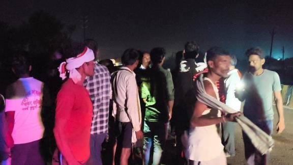 Cattle died due to car collision, villagers blocked the road