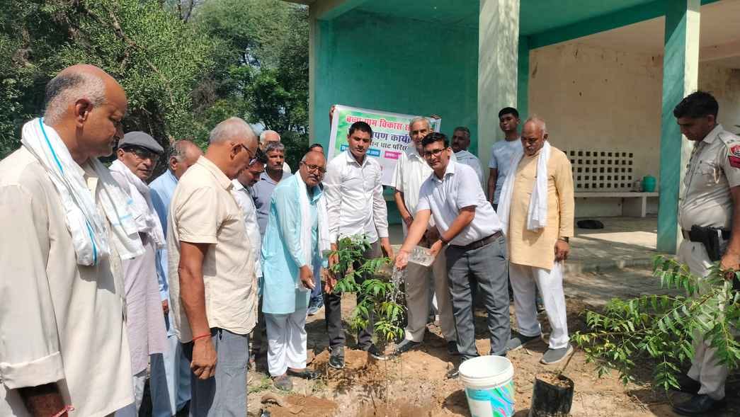 A tree plantation program was organized by the Village Development Committee