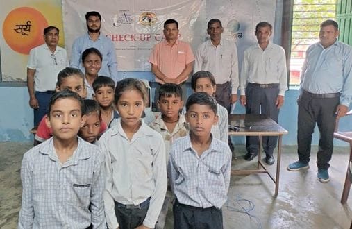 Distributed study material in the school in Buchwas