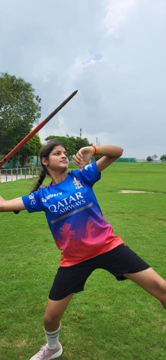 World Javelin Day today: Anshika holding the golden javelin along with the relay race