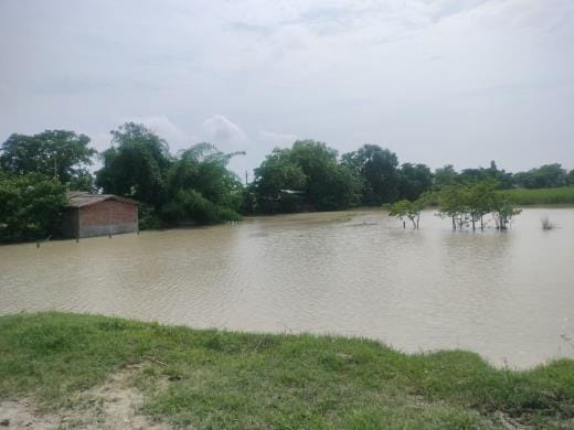 Saryu river is 23 cm above the red mark...water is filling in the villages