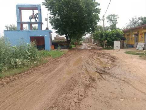 PWD road turned into mud