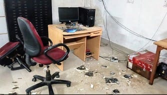 The ceiling fell in the tehsil room