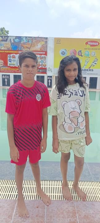 Parth and Mahi won three gold medals each in the zonal swimming competition