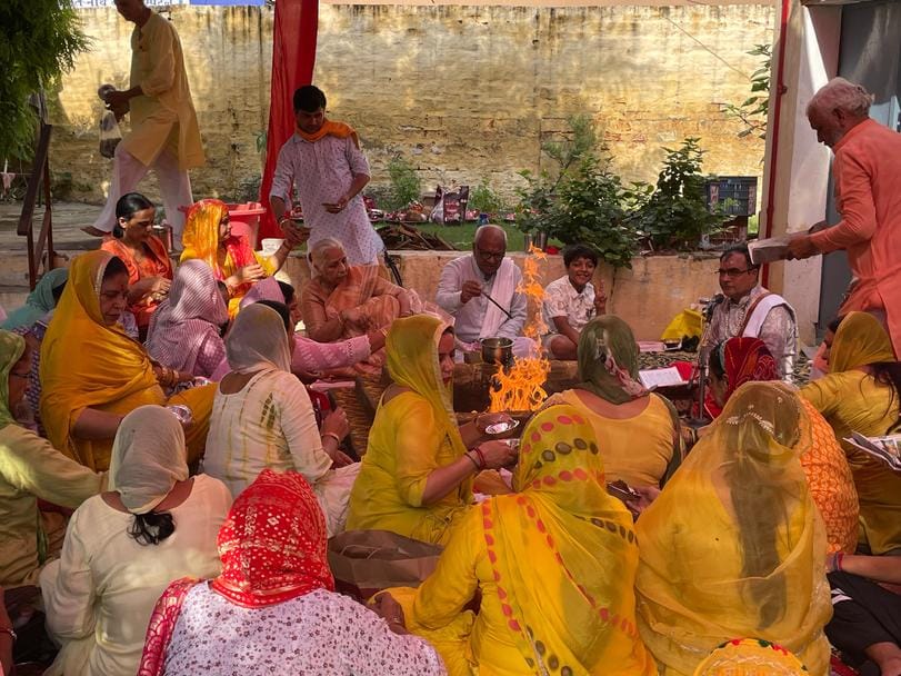 Havan was performed at the end of Shiv Puran Katha