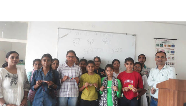 Nisha stood first and Tamanna second in Rakhi making