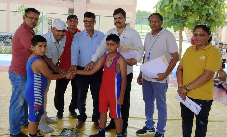 Aahil of Bhikhewala School stood first in 20 kg wrestling