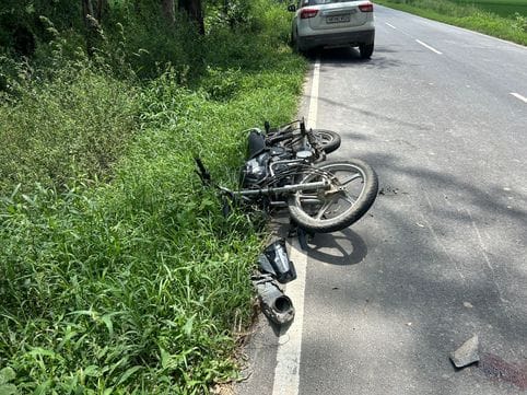 Two workers injured in car-bike collision