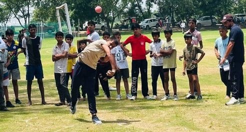 Block level school sports competition: Garvit became the winner in 100 meter race and Kartik in long jump
