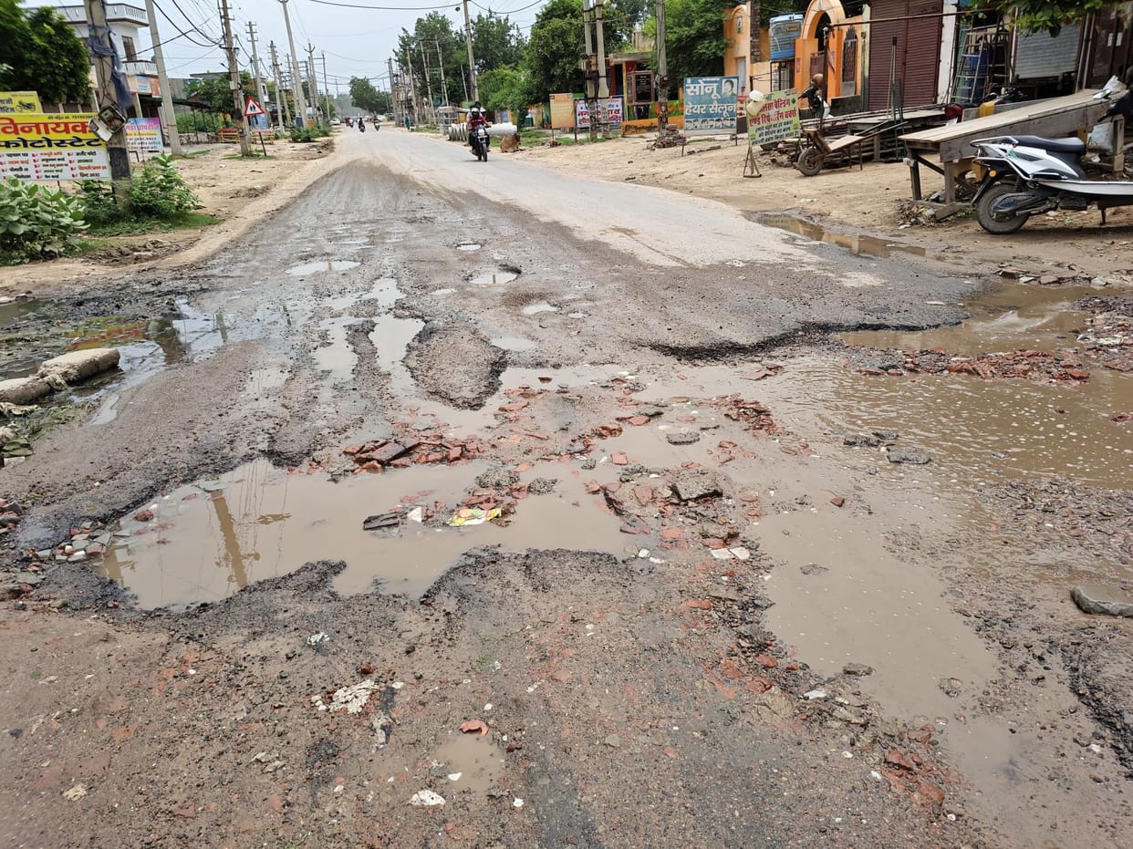 Roads broken due to rain, the condition inside the city and link roads is also bad.
