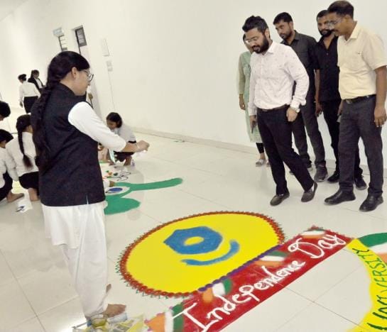 Students' skills blossomed in poster and rangoli competition