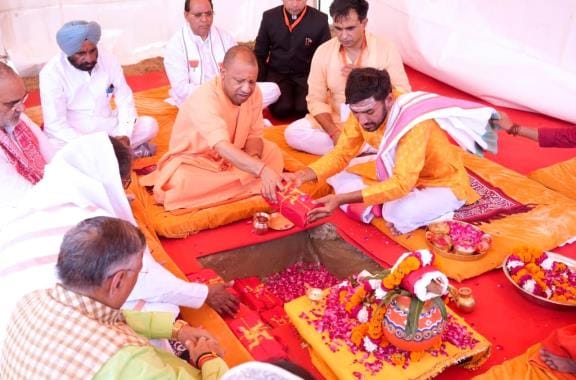 After 14 years, the foundation of DM and SP's residence was laid, CM said- Sambhal got a gift