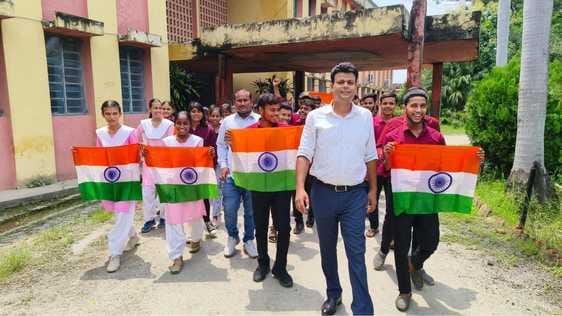 Students took out a rally and were inspired to hoist the tricolor
