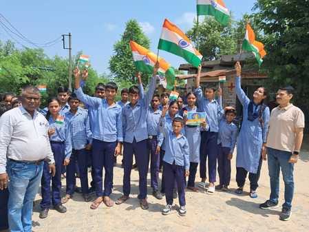 Students took out a tricolor rally