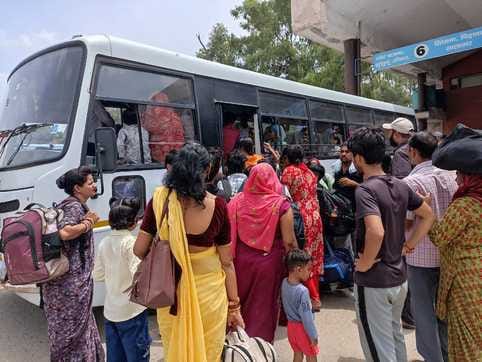 Women had to wait for two to three hours for buses