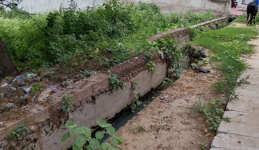 Trouble due to open drain from Koka Bangadi to Goshala Dholposh