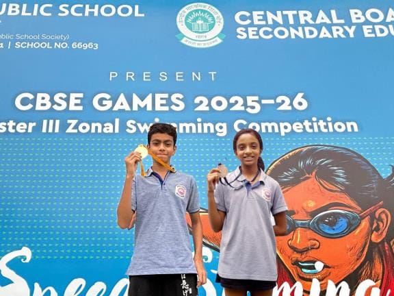 Rudraksh and Arju secured place in CBSE National Swimming Competition