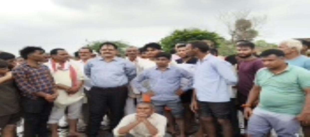 Road cut off due to water flow, uproar