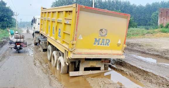 Deep potholes on the road are inviting accidents