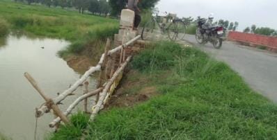 There is a risk of accident due to collapse of bridge approach