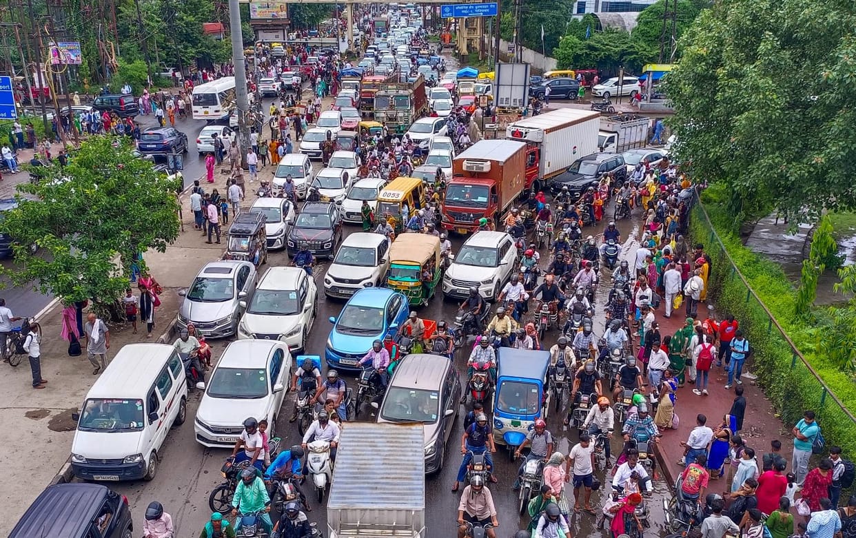 A 30 minute journey took three hours...the city struggled with traffic jams