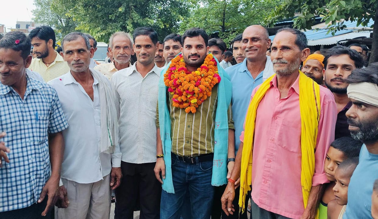 Assistant Director was welcomed on his arrival in the village