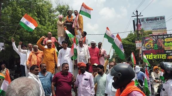 BJP took out a 37 km long Tiranga Yatra from 7 places