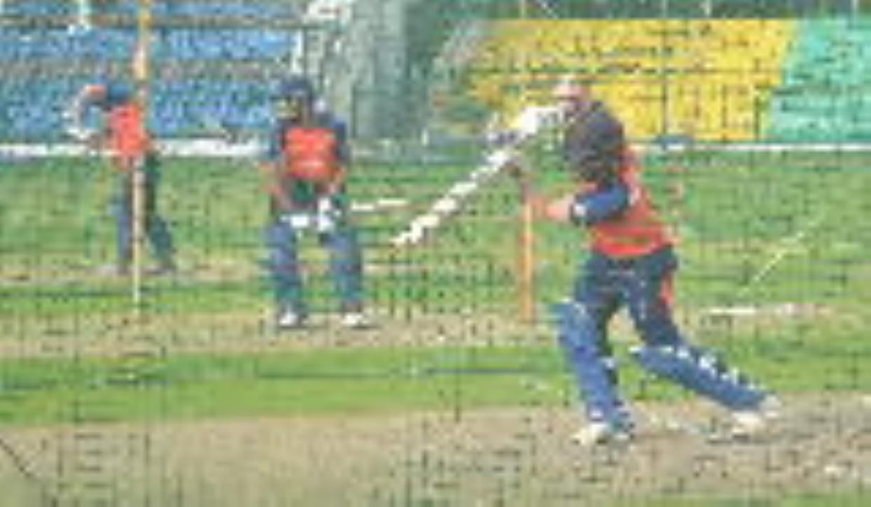 The players of Kashi Rudras sweated it out in Green Park