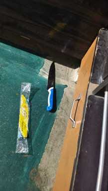 First the husband stabbed the woman in the stomach, injuring her