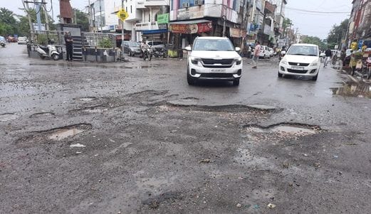 Rain again exposed the truth, roads got damaged due to waterlogging, only potholes remained