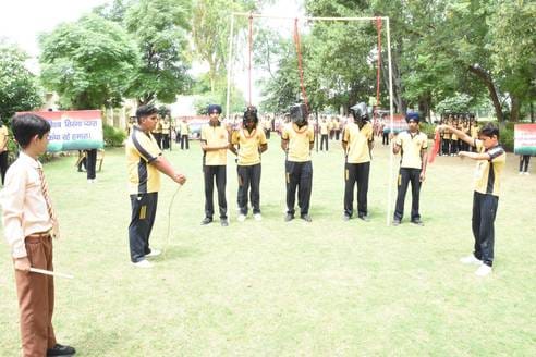 Students rehearsed for district level Independence Day celebrations
