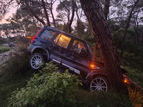 A car with Punjab number plate crashed, a pistol and two magazines recovered