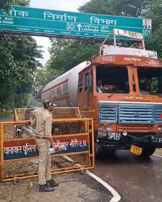 After five days, the overturned tanker was removed and the Gauriphanta road was opened