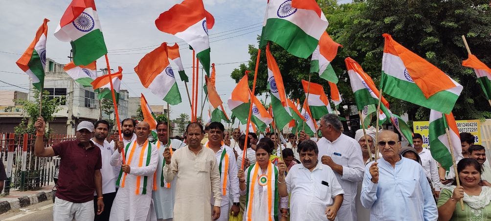 Tricolor procession taken out in Kalanaur division