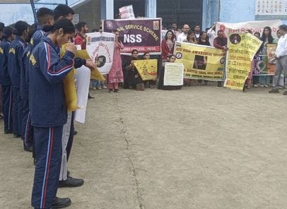 Awareness was created on AIDS by organizing a rally in Theog