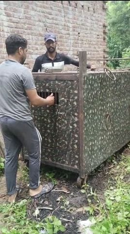 The forest department installed a cage in Nari