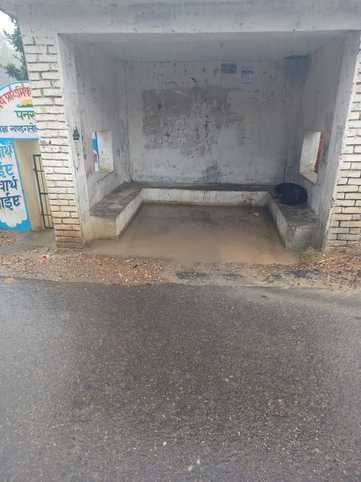 Due to lack of drainage, rainwater is entering the rain shelter