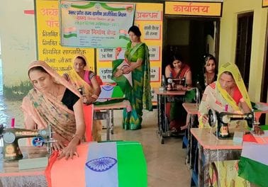 The sisters of the group were given the responsibility of making 3.75 lakh tricolours