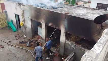 Cylinder fire causes explosion, house destroyed